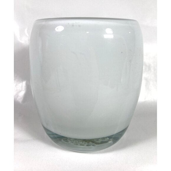 Glass.ful Votive Candle Holder Snow White Handblown Cased Glass Canadian - Picture 3 of 8